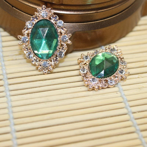 Adornos De Espalda Plana Verde 30x25mm Verde 30x25mm