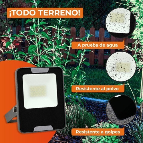 Reflector Led 20w Exteriores Ip65 100/240v Tecnolite Carcasa Negro Luz Luz Cálida