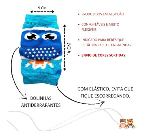 Imagem 2 de 5 de Joelheira Bebê Engatinhar (2 Pares) Proteção Antiderrapante