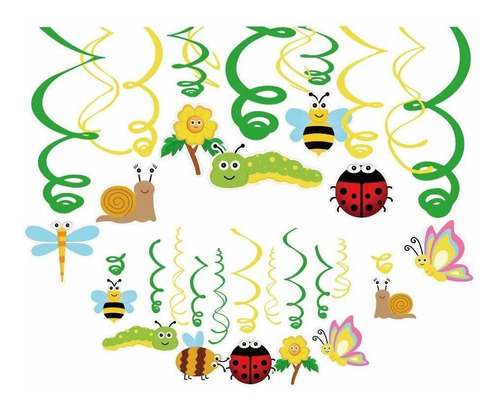 30count Spring Summer Insects Hanging Swirl Decorations, The