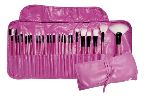 Set X24 Brochas Y Pinceles Para Maquillaje Con Estuche