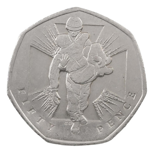 Moeda Inglaterra 50p 2006 Cruz De Victoria Soldado