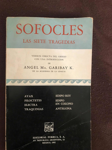 Sofocles: Las Siete Tragedias _version Directa Del Griego