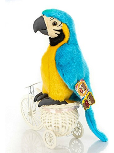 Mueco De Peluche De Loro Guacamayo De 12 Pulgadas (azul)