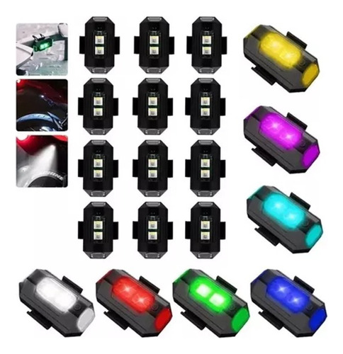 Estrobo Luces Led Recargable Auto Moto Bici Drones,12 Pzs