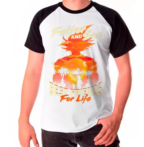 Kit Tal Pai Tal Filho Body E Camiseta Dragon Ball Z Goku