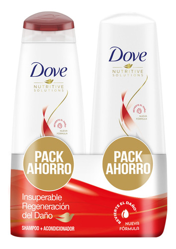  Dove Pack Shampoo +Acondicionador Regeneración Extrema 400ml