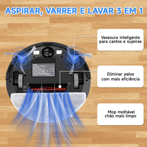 Robô Aspirador De Pó Lydsto G1 Limpeza Automática 4000pa Compatível Com Mi Home Bivolt