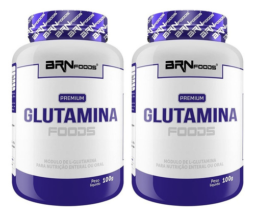 2x Premium Glutamine Pote 100g Sistema Muscular Imunológico Sabor Natural