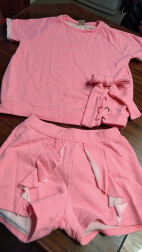Conjunto Zara De Buzo M/c Y Short Con Volados T 24