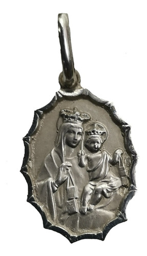 Medalla Plata 925 Virgen Del Carmen #145 Bautizo Comunión 