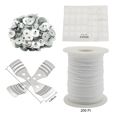 Rollo De Mecha Para Velas Con Soportes Y Calcomanías