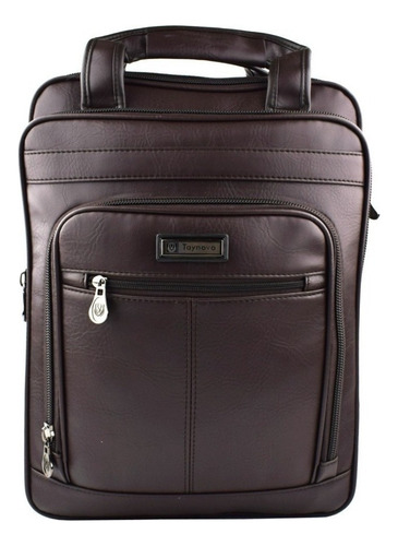 Pasta Mochila Executiva Bolsa Notebook Masculina 2 Cores 177 Cor Marrom/café Desenho Do Tecido Liso