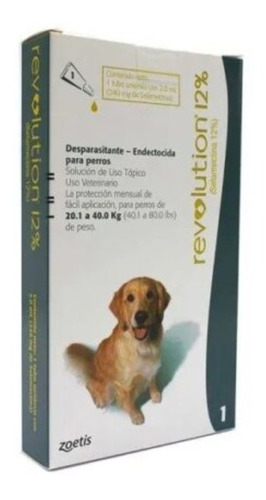 Pipeta Revolution Para Perros De 20 A 40 Kg 12 %