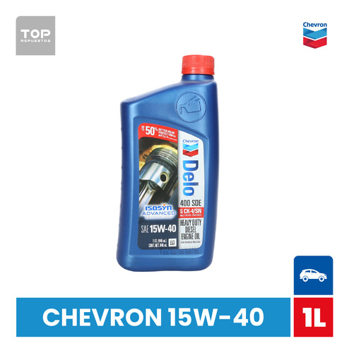Aceite Chevron 15w40 1 Lt Delo 400 Sde Ck4 Mineral. Diesel