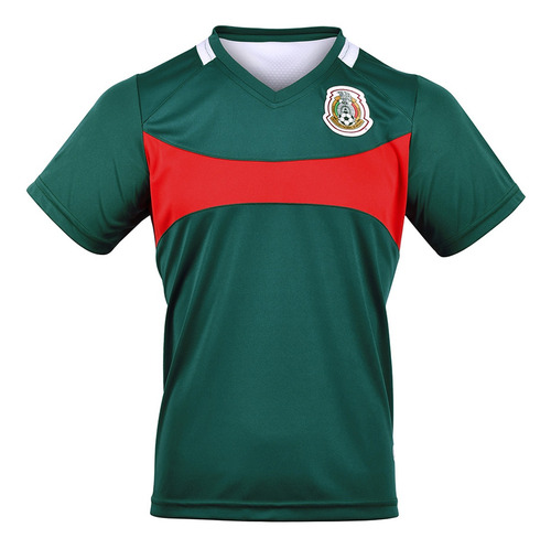 Playera Hombre Cuello V Manga Corta Verde Selección Mexicana