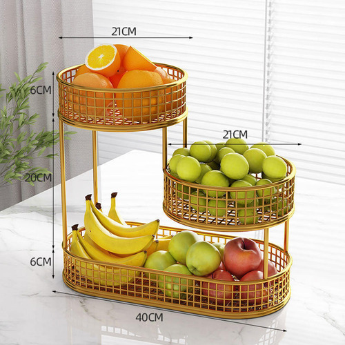 Cesta De Frutas Elegante De 3 Niveles