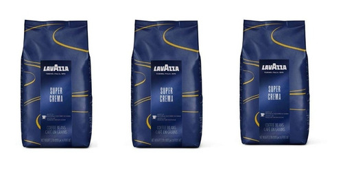 Paq 3 Café Lavazza Supercrema 1 Kg Café Grano Entero Tostado