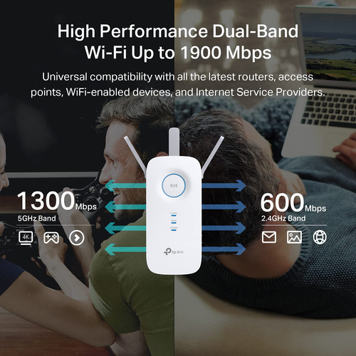 Extensor De Wifi Tp-link Ac1900 (re550), Cubre Hasta 2800