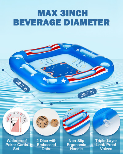 Mesa De Juego Inflable Con Naipes Impermeables