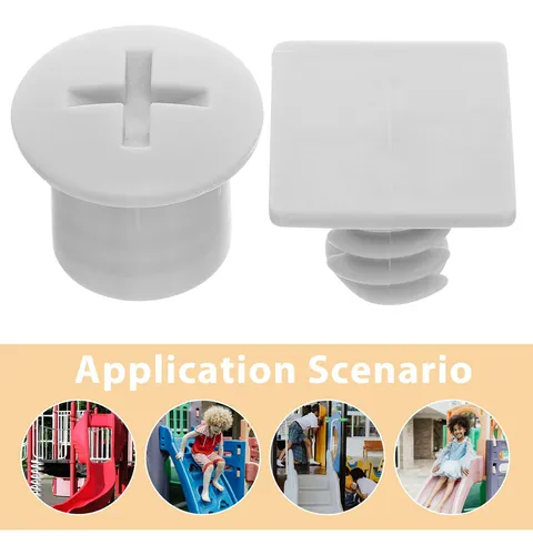 Pack De 4 Tapones De Plástico Para Riel De Tobogán Infantil, Repuesto Fácil De Instalar, Resistente A La Intemperie, Tamaño 2.2 X 2.2 X 2.2 Cm