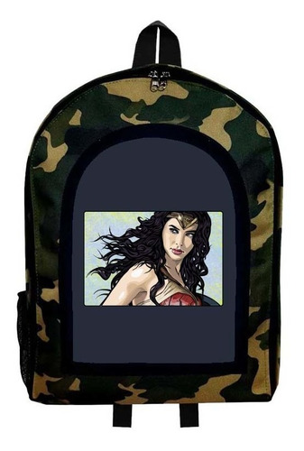 Mochila Camuflada Wonder Woman Nueva Colección Modelo 60