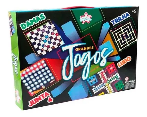 Brinquedo Jogo de Tabuleiro Grande Infantil Clássico Dama e Trilha