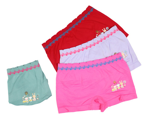 6 Boxer Para Niña Con Diseño De Conejitos, Suave Y Elástico