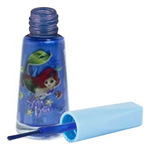 Esmalte De Unha 7,5ml Coleção Sereia Bella Teen Nº 64 Safira Cor Azul Nº 64