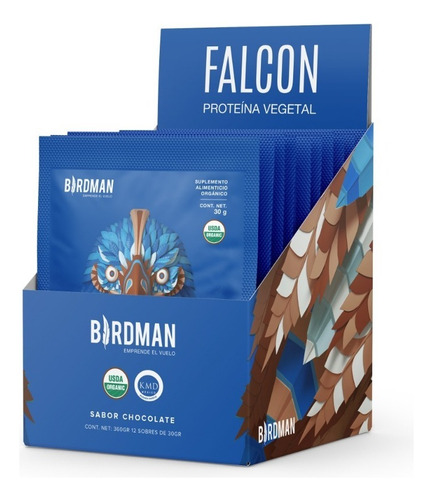 Falcon Protein Multipack 12 Sobres 30gr C/u Proteína Vegana Sabor Chocolate