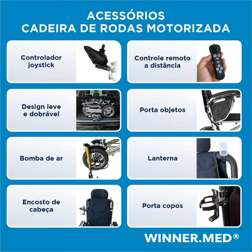 Cadeira De Rodas Motorizada Reclinável Dobrável Winner.med