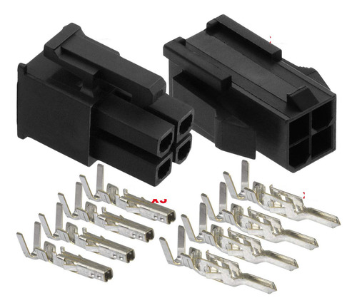 Molex Paso Conector Negro Pine Pin Awg Mini-fit Jr Juego