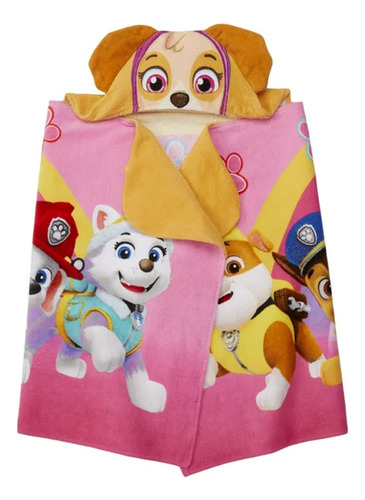 Toalla Con Capucha Paw Patrol Sky Para Niñas