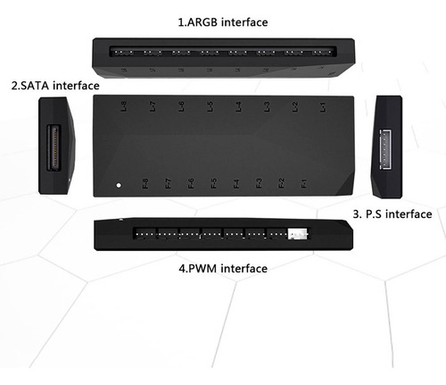 Controlador De Ventoinha Argb Hub Pwm 5v 3pin Externo De 8