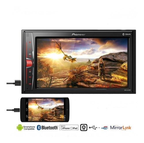 Pantalla Pioneer Mvh-a215bt Mirror Link Bt Usb Multicolor