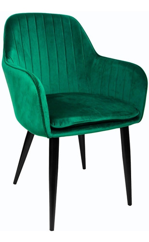 Sillon Eames Tapizado Brazo Sala Vintage Moderno Color De La Estructura De La Silla Negro Color Del Asiento Verde Oscuro