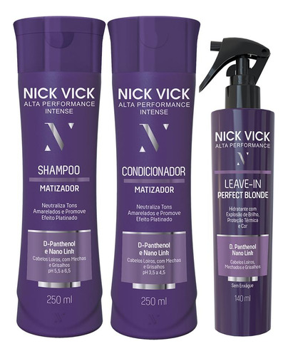 Kit Nick Vick Matizador Shampoo Cond E Leite Condicionante