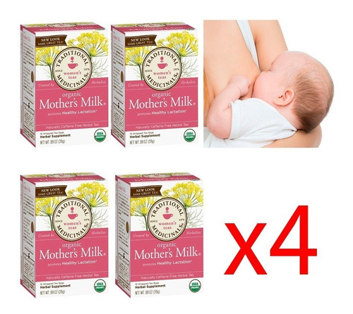 Té Orgánico Mother's Milk® Aumenta Leche Materna 4cajas