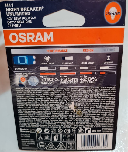 Lâmpada Night Breaker Unlimited H11 - Osram