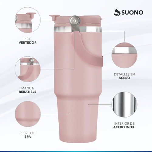 Vaso Térmico Suono Jarro Acero Inoxidable Con Manija 1200 Ml