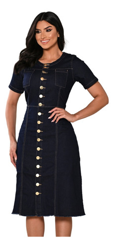 Vestido Jeans Evangelico Anagrom Nova Coleção 12x Sem Juros