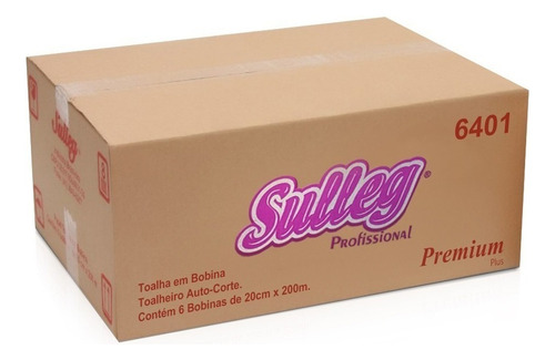 Bobina De Papel Toalha Branco 200m Caixa Com 6 Rolos Sulleg