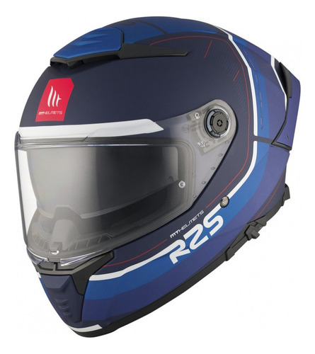 Casco Moto Mt Helmets Thunder 4 Azul Ece22-06 Pista Deportiv