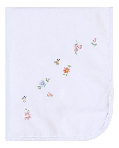 Manta Bordada Papi Forrada Floral 1,00m X 0,80cm
