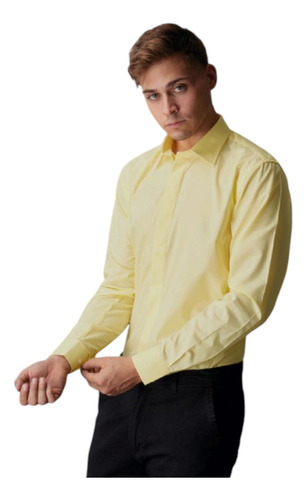Camisa Clásica De Vestir De Hombre Bpremium Ccuello Italiano