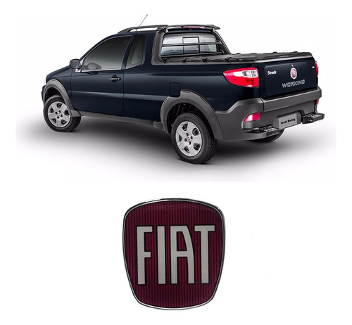 Emblema Da Maçaneta Tampa Traseira Fiat Strada Resinado