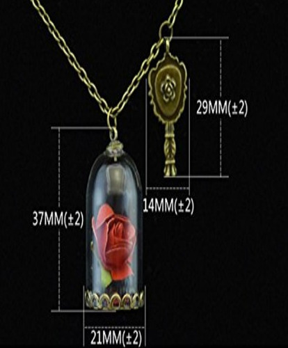 Collar La Bella Y La Bestia Rojo Mujer Regalo Dije
