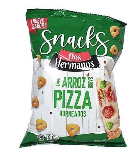 Imagen 2 de 2 de Oferta! Discos Arroz Sabor Pizza 80g Dos Hermanos Sin Tacc