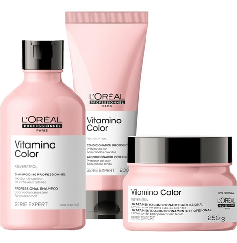 Kit Loreal Vitamino Color Shampoo Condicionador Máscara