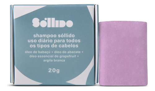  Shampoo Sóllido de uso diário para todos os tipos de cabelos 20g
